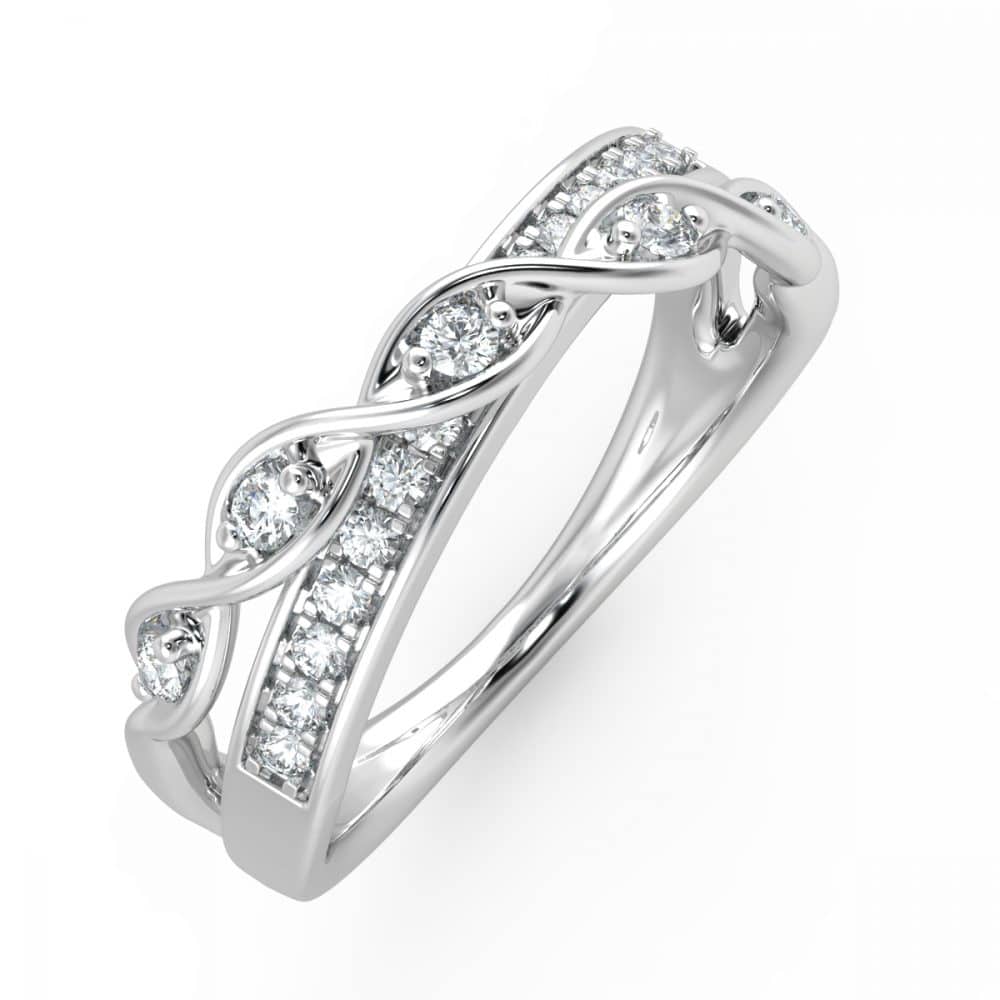 Twisted Diamond Flyover Ring RG81930 - Nouveau Jewellery